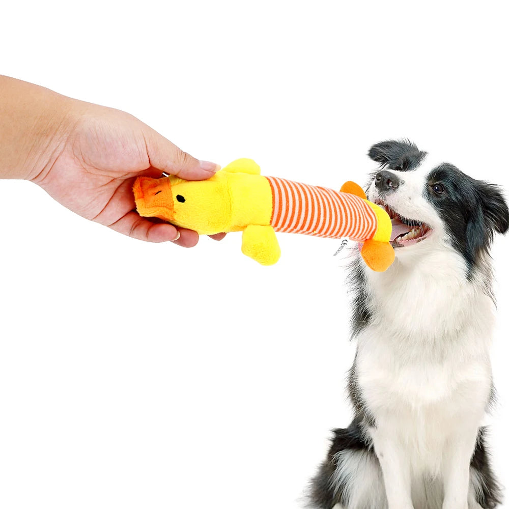 Giocattolo Cane Peluche Anatra Maiale Elefante Divertimento Animali Domestici Antistress