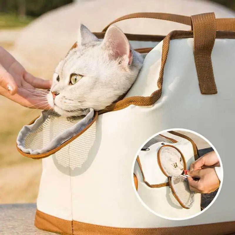 Trasportino Cane Gatto Portatile Robusto Traspirabile Comodo Passeggio Viaggio Animali Domestici