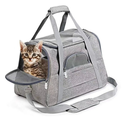 Trasportino Cane Gatto Borsa Portatile Viaggio Traspirante Trasporto Animali Domestici