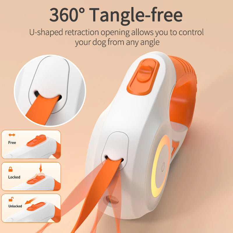 Durable Dog Leash Adjustable Retractable LED Light Bright Touch Pet Accessories 