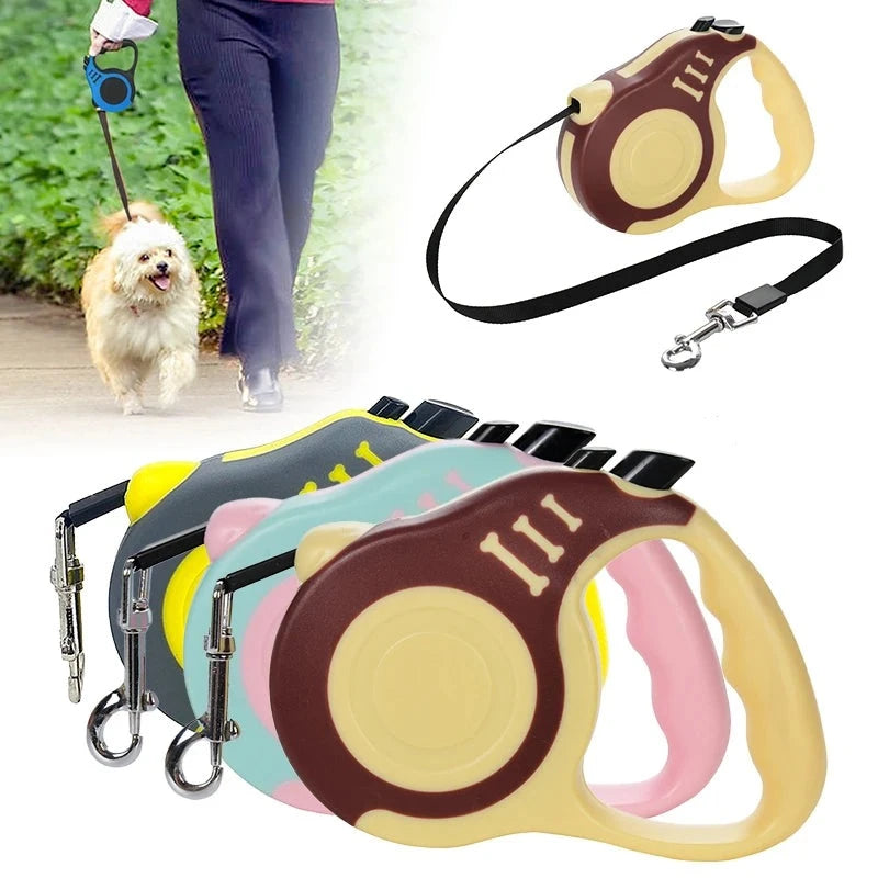 Guinzaglio Cani Nylon Retrattile Regolabile Passeggio Manico Antiscivolo Accessori Animali Domestici