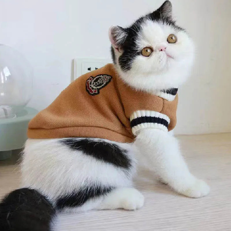 Suéter para gato, jersey de tamaño pequeño, ropa para animales, chaleco de algodón, Otoño Invierno 