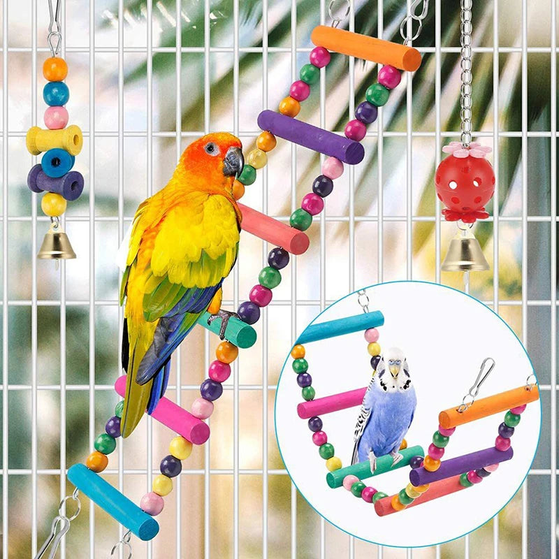 Giocattoli Uccelli Pappagallo 11 Pezzi Multicolore Divertente Antistress Accessori Animali Domestici