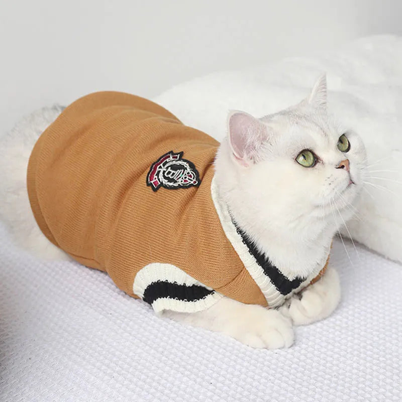 Suéter para gato, jersey de tamaño pequeño, ropa para animales, chaleco de algodón, Otoño Invierno 