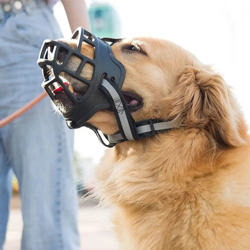 Museruola Cane Taglia Media Grande Riflettente Protezione Muso Traspirante Anti Morso Accessori Animali Domestici