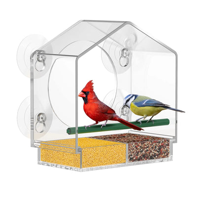 Mangiatoia Uccelli Gabbia Ciotola Cibo Contenitore Trasparente Impermeabile Accessori Animali Domestici
