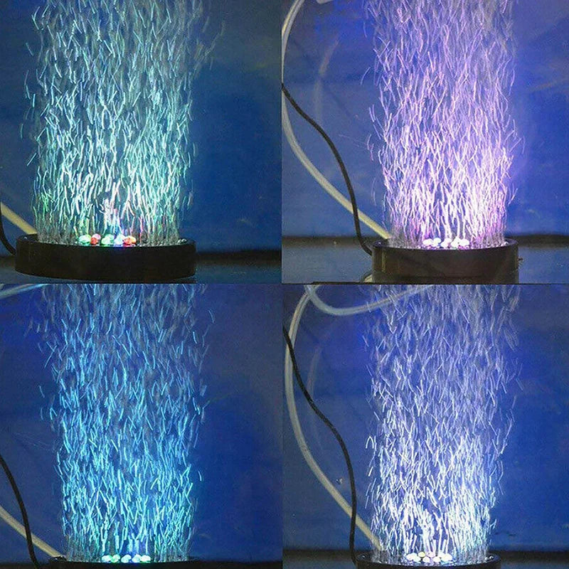 Lámpara de oxígeno que cambia de color con luz LED sumergible para acuario 