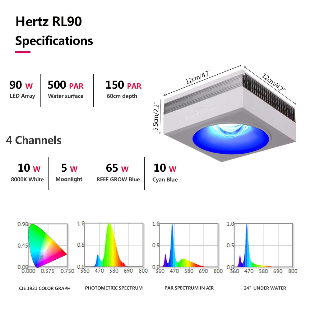 Luce LED Pesci Acquario Marino Corallo IOS Android Controllo Remoto Animali Domestici