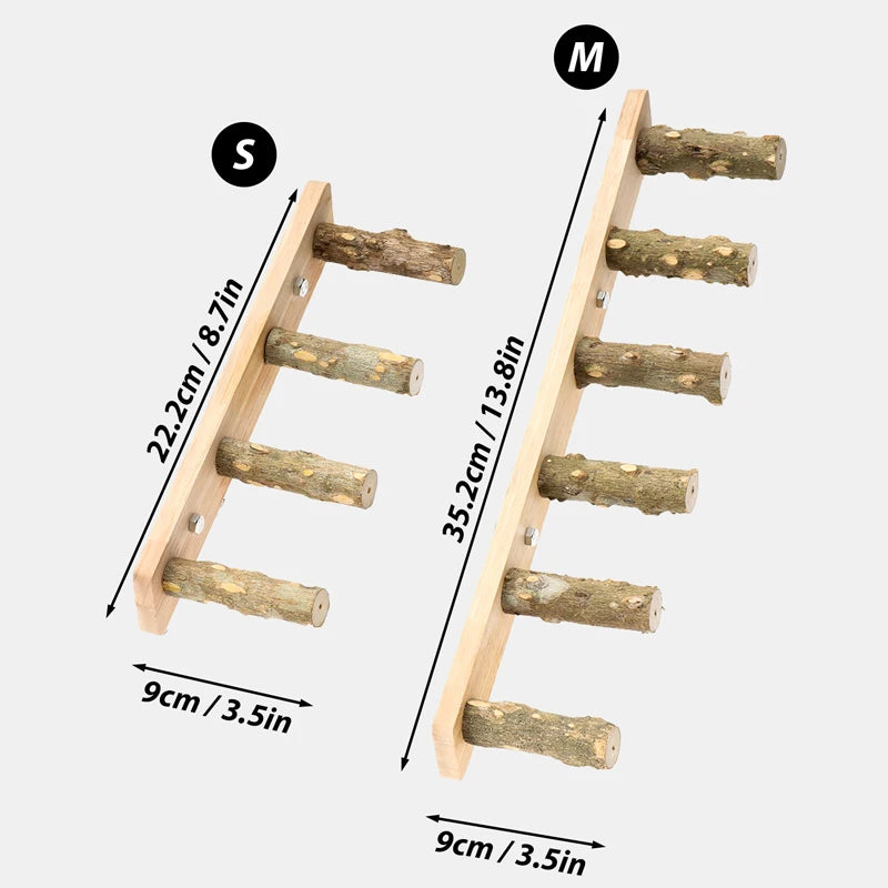 Giocattolo Uccelli Legno Gradini Duro Resistente Animali Domestici