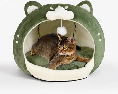 Cuccia Gatto Leggera Morbida Confortevole Verde Grigio Accessori Animali Domestici