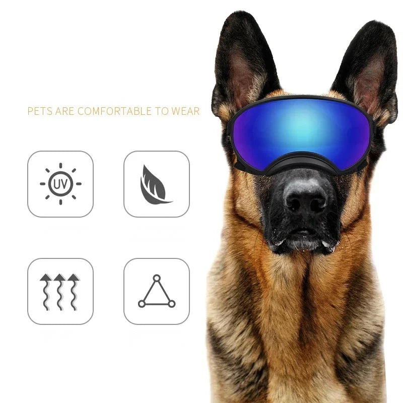 Occhiali Cane Sole Leggero Resistente Usura Urti Raggi UV Cinturino Silicone Regolabile Aderente Protezione Animali Domestici