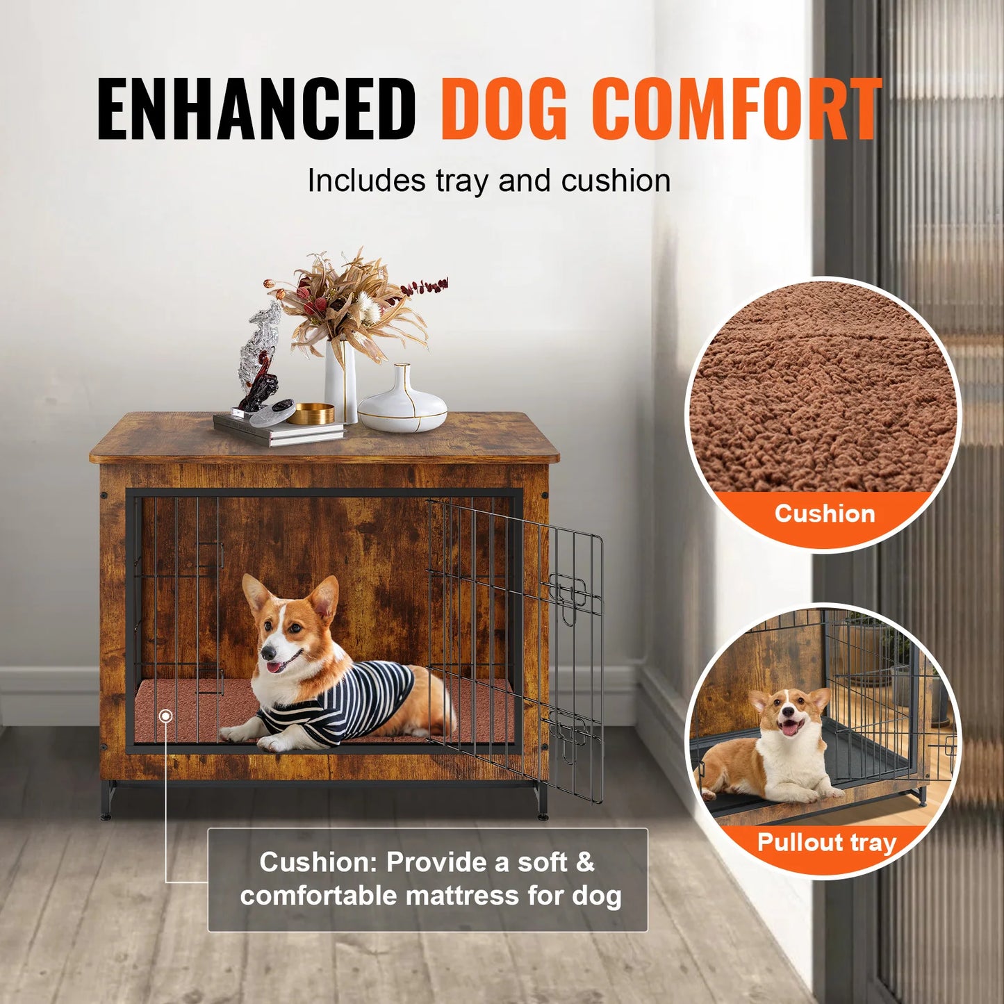 Cuccia Cane Coniglio Legno Durevole Sicuro Funzionalità Comfort Rimovibile Assemblaggio Animali Domestici