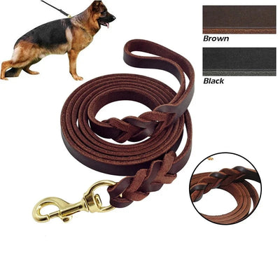 Guinzaglio Cane Collare Regolabile Cuoio Resistente Accessori Animali Domestici