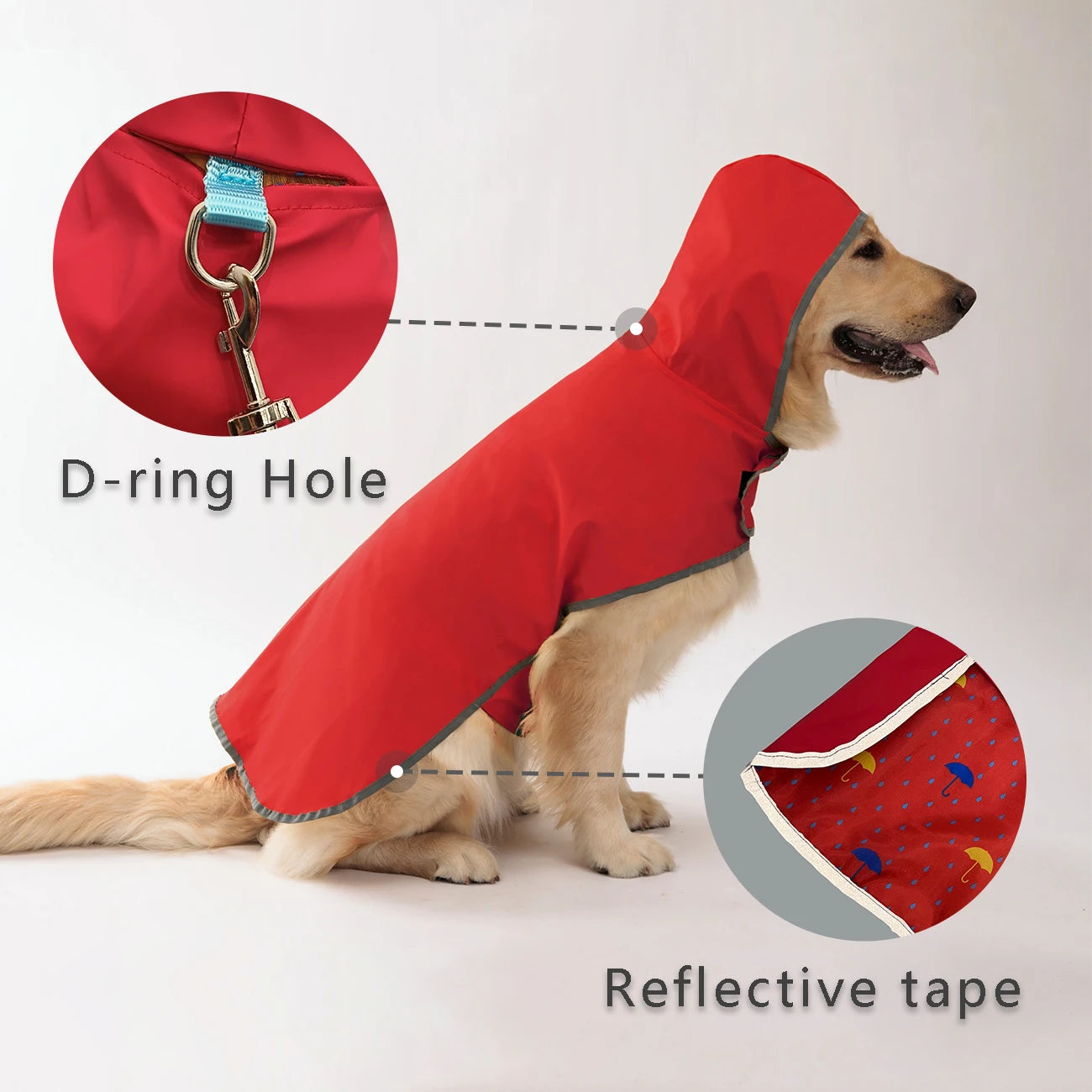 Impermeabile Cani Antipioggia Antivento Cappuccio Abbigliamento Accessori Animali Domestici