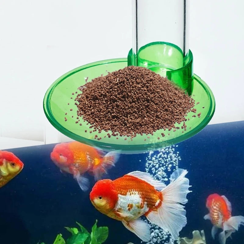 Aquarium Feeding Tube Acrylic Fish Food Clip Transparent Tray 