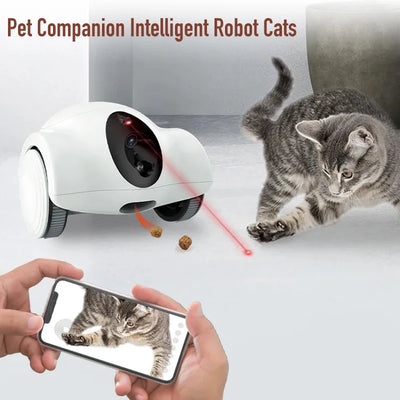 Dispenser Cibo Robot Giocattolo Intelligente Mobile APP Videocamera Girevole Laser Animali Domestici