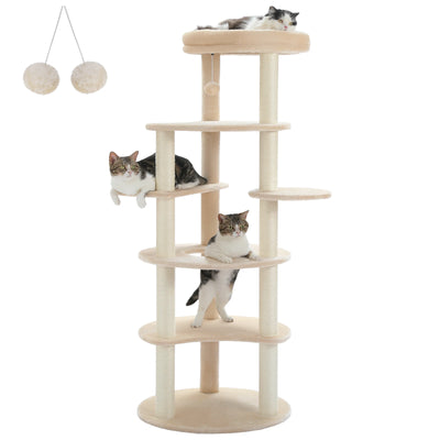 Tiragraffi Gatti Torre 6 Livelli Divertimento Accessori Animali Domestici