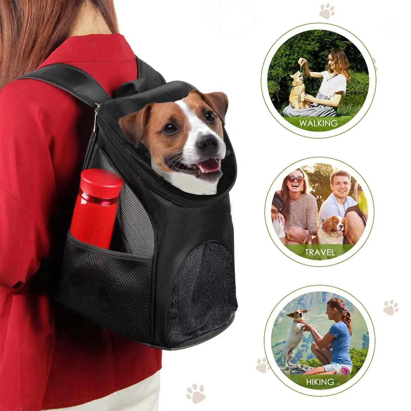 Mochila transportadora para perros y gatos, bolsa de viaje transpirable, accesorios para transporte de mascotas 