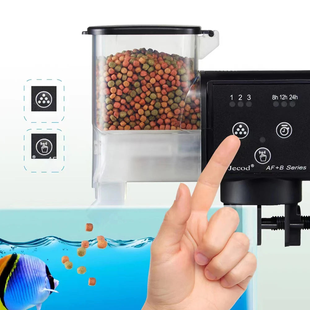 Alimentador de peces de acuario alimentador automático tanque con pantalla LCD 