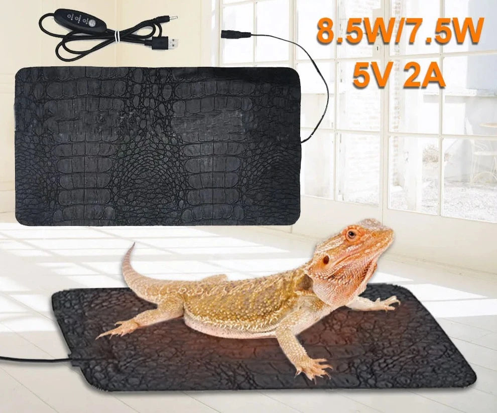 Estera de calefacción térmica para animales, reptiles, enchufe USB, temperatura ajustable 