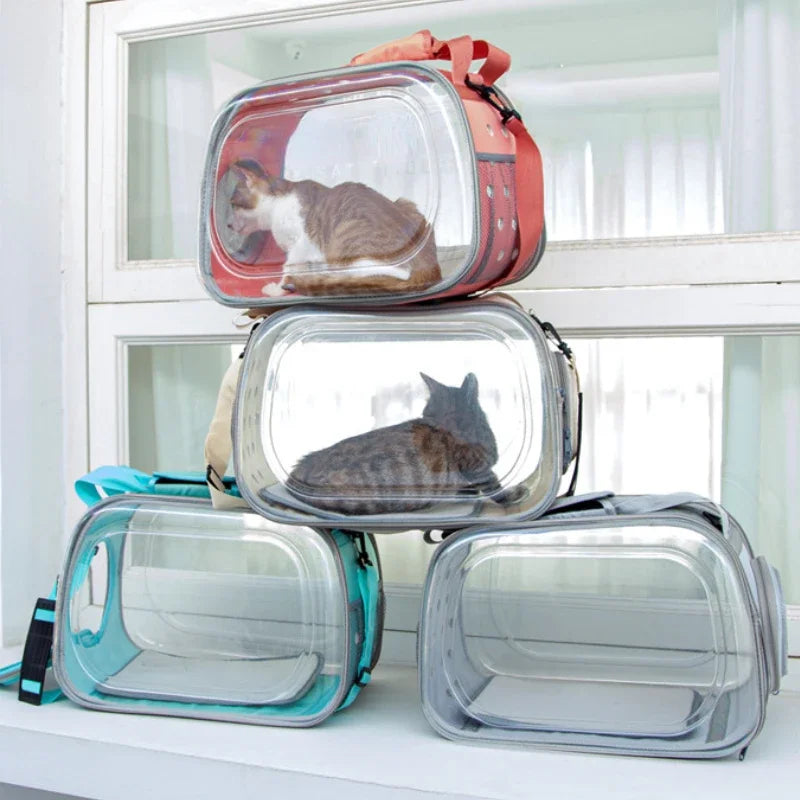 Trasportino Cani Gatti Borsa Tracolla Portatile Viaggio Traspirante Trasporto Animali Domestici