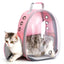 Mochila transportadora para gatos, viaje, transporte de mascotas, transpirable, cómoda 