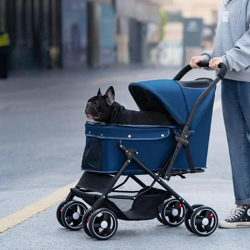 Passeggino Cani Taglia Media Reversibile Leggero Pieghevole Comodo Resistente Accessori Animali Domestici