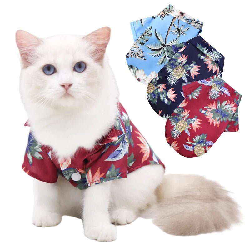 Abbigliamento Camicia Hawaiana Gatto Traspirante Comoda Animali Domestici - PELOSAMICI