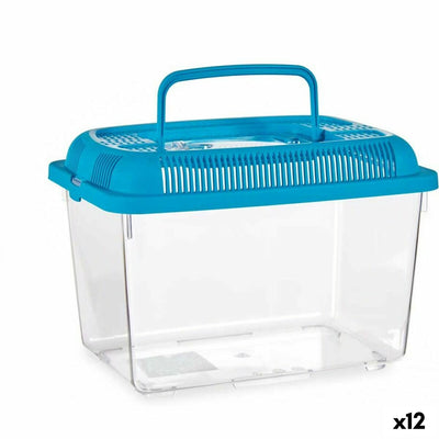 Acquario Con maniglia Medio Azzurro Plastica 3 L 17 x 16 x 24 cm (12 Unità) - PELOSAMICI