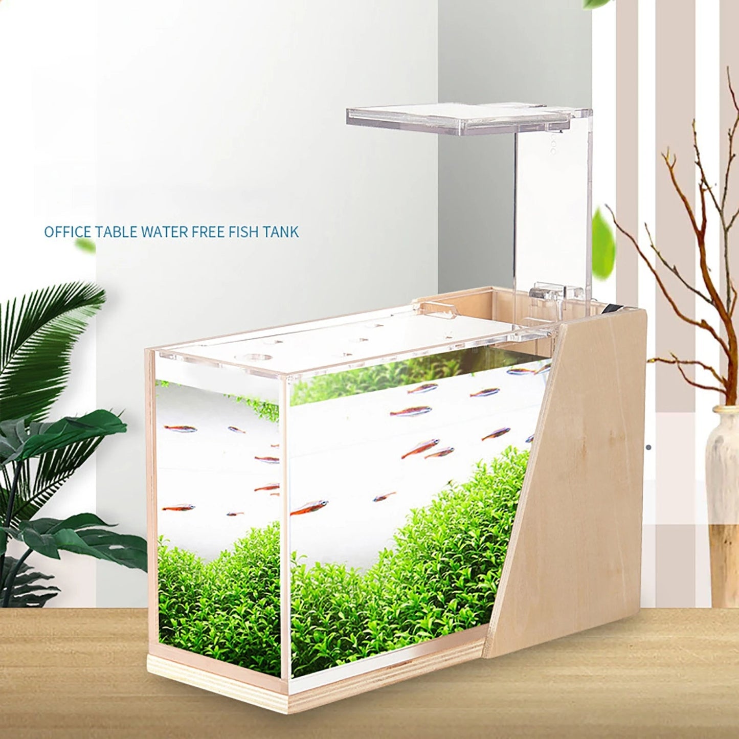 Acquario Ecologico Luce LED Interruttore Touch Pompa Acqua 2.5W - PELOSAMICI