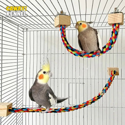 Altalena Uccello Corda Intrecciata Stabile Durevole Forte Animali Domestici - PELOSAMICI