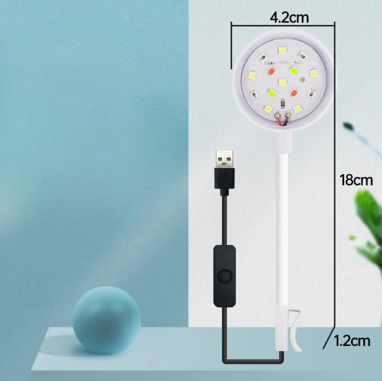LED Aquarium Light Clip On Swivel Colorful Waterproof USB Lamp 