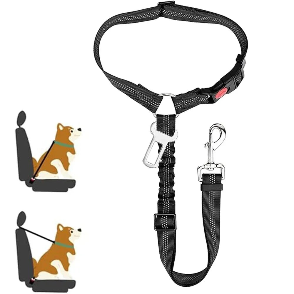 Cintura Sicurezza Auto Cani Regolabile Riflettente Clip Accessori Animali Domestici - PELOSAMICI