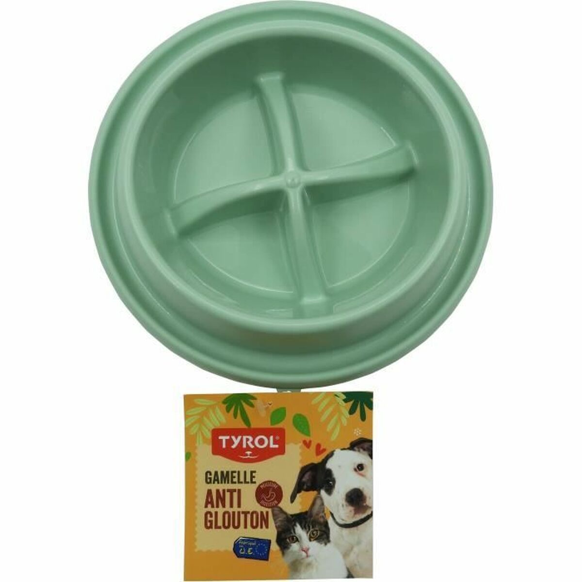 Ciotola ad Alimentazione Lenta per Animali Domestici Tyrol Verde Plastica Ø 15 cm 500 ml - PELOSAMICI