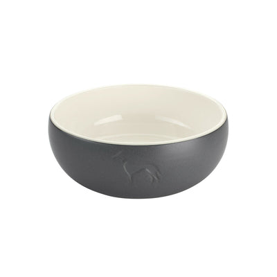 Ciotola per cani Hunter Grigio Ceramica Silicone 550 ml Moderno - PELOSAMICI