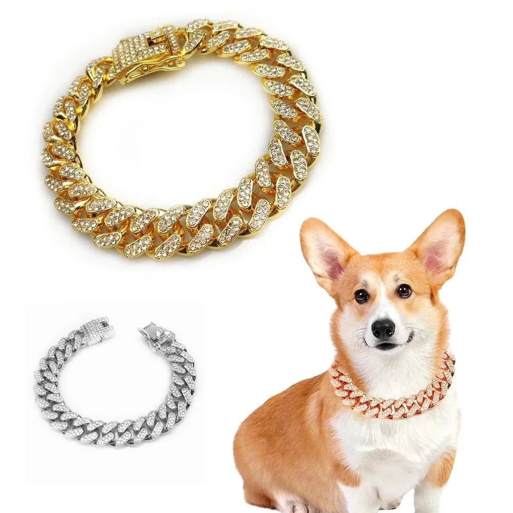 Collare Cane Catena Strass Gioielli Resistente Durevole Accessori Animali Domestici - PELOSAMICI