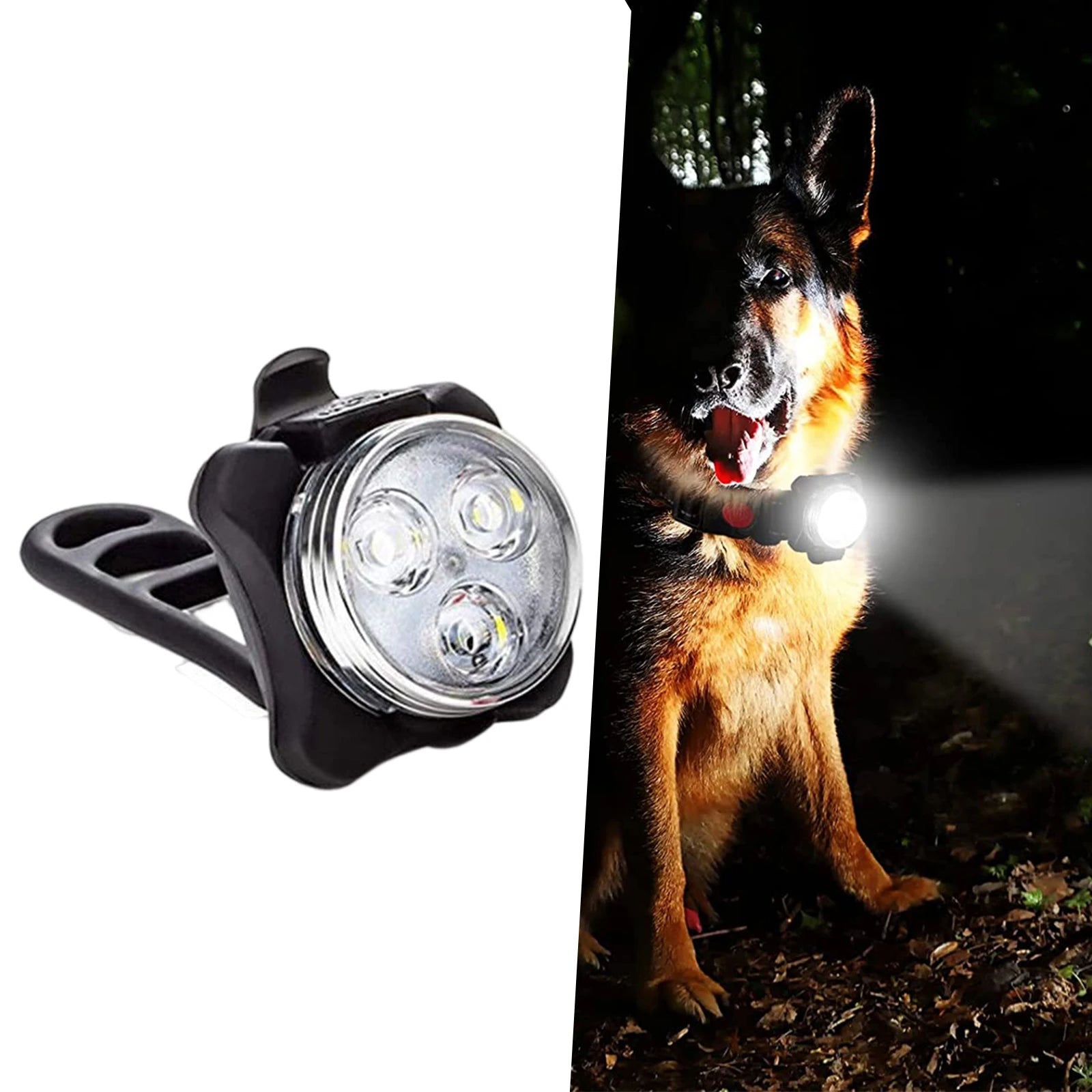 Collare Cane Luce LED Sicurezza Luce Impermeabile Ricaricabile Regolabile Accessori Animali Domestici - PELOSAMICI