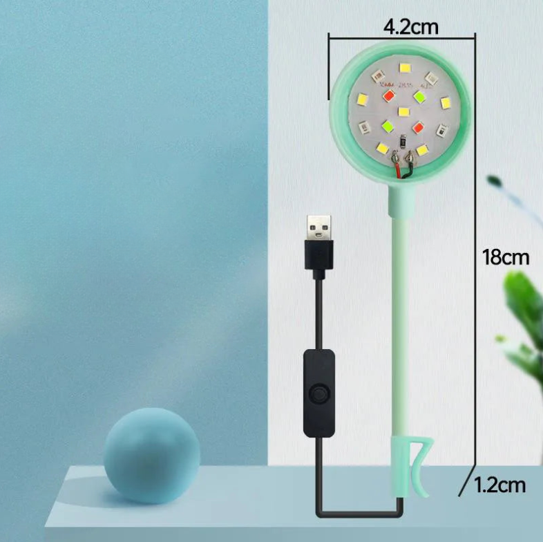 LED Aquarium Light Clip On Swivel Colorful Waterproof USB Lamp 