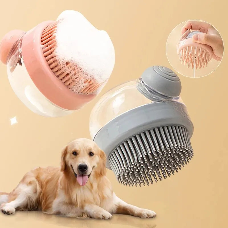 Spazzola Toelettatura Cane Gatto Igiene Dispenser Shampoo Massaggio Delicato Pulizia Cura Benessere Accessori Animali Domestici