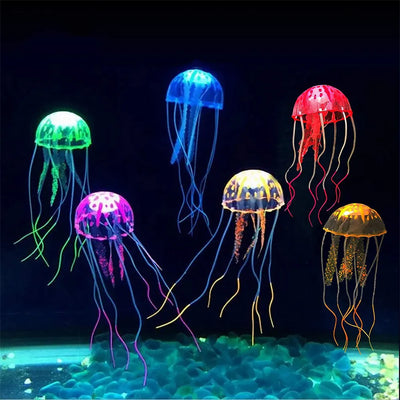 Decoración de iluminación de luz de acuario fluorescente de medusas artificiales 