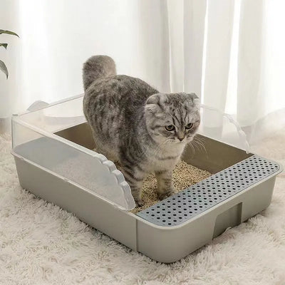 Accesorios para mascotas en el hogar con arena para gatos semicerrada 