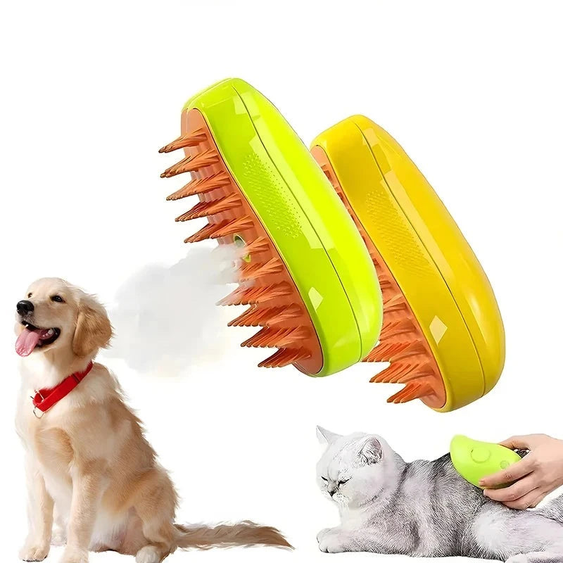 Steam Brush Dog Cat Massage Pets Cleaning Hygiene Wellbeing Grooming 