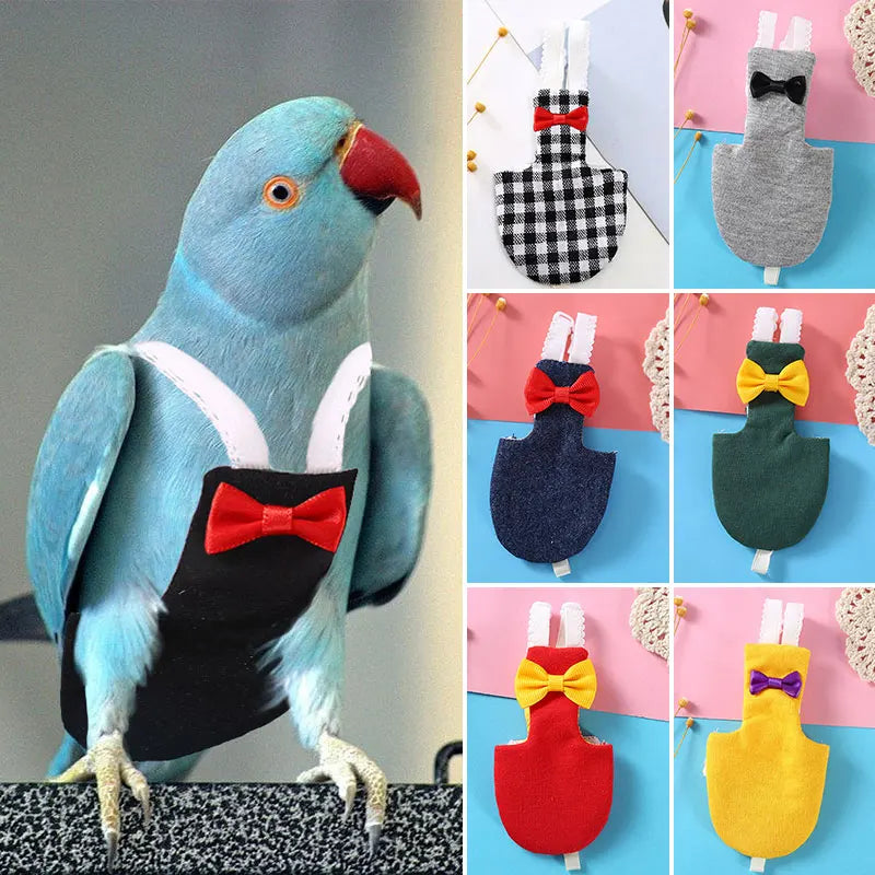 Ropa de pañales para pájaros, pajarita de algodón delicada para loros y pájaros, accesorios para mascotas 