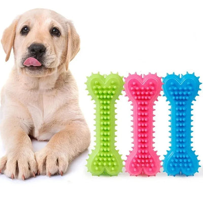 Dog Toy Bone Soft Rubber Bite Resistant Fun Game Pets 