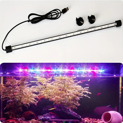 LED Light Submersible Aquarium Colorful Lamp Suction Cup USB Lighting