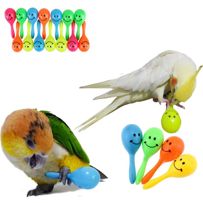 Parrot Bird Toy 3 Pieces Rattle Bell Maracas Bite Fun 