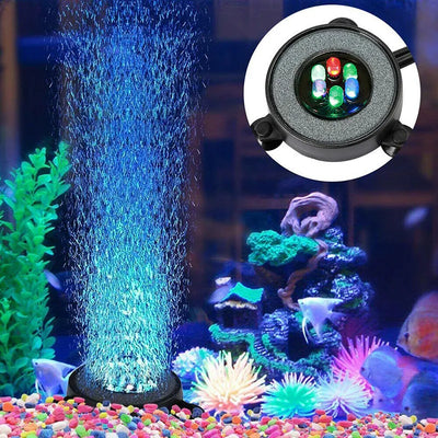 Lámpara de oxígeno que cambia de color con luz LED sumergible para acuario 