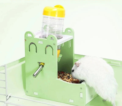 Feeder Hamster Rabbit Drinker Food Water 2 In 1 Bowl Small Pet Accessories 