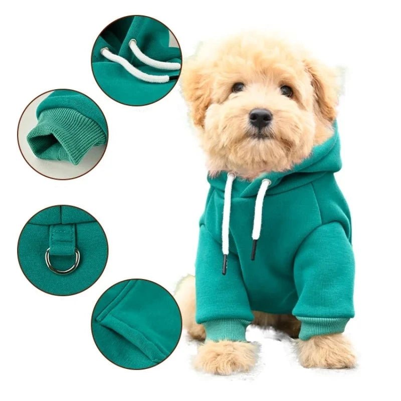 Felpa Cane Taglia Piccola Media Abbigliamento Animali Cappuccio Cotone - PELOSAMICI